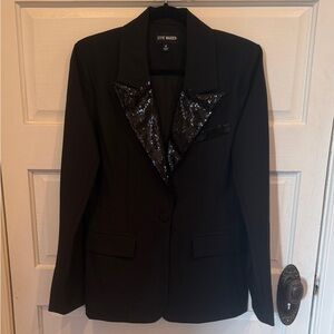 Steve Madden Black Blazer with Sequin Lapel